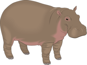 Brown And Purple Hippopotamus Clip Art